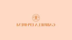 Orange and peach logo with Letters "ge" with "Gabriela Ephrem" spelled out below it